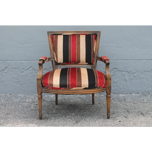 A beautiful vintage mod upholstered [excellent condition upholstery] Armchair.