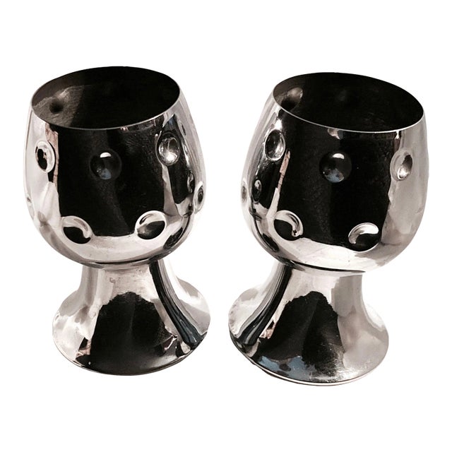 1930s Pair of Art Deco Chrome Vessels Attributed to Russell Wright for Chase For Sale