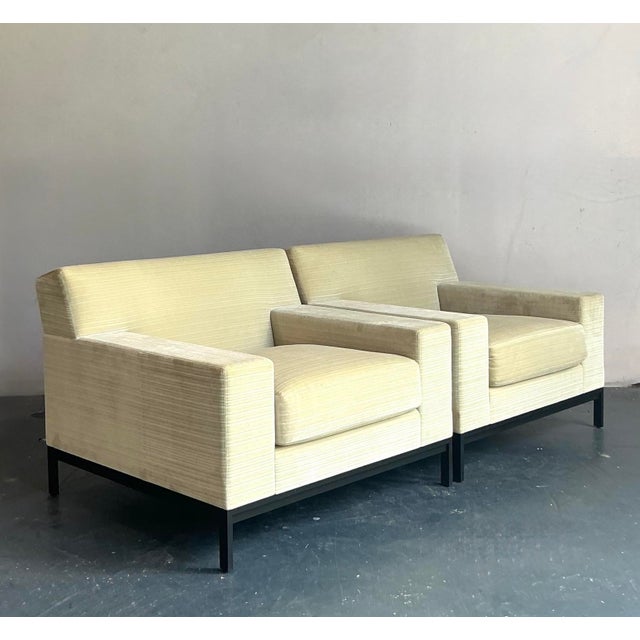 Vintage Boho Christian Liagre Upholstered Arm Chairs - A Pair For Sale - Image 11 of 17