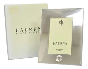 Late 20th Century Lauren Ralph Lauren "Vows" Silver Plated 4x6 Wedding Photo Picture Frame