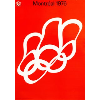 1976 Montreal Olympics Logo Poster, Red (Large) - Yvon Laroche/Cojo For Sale