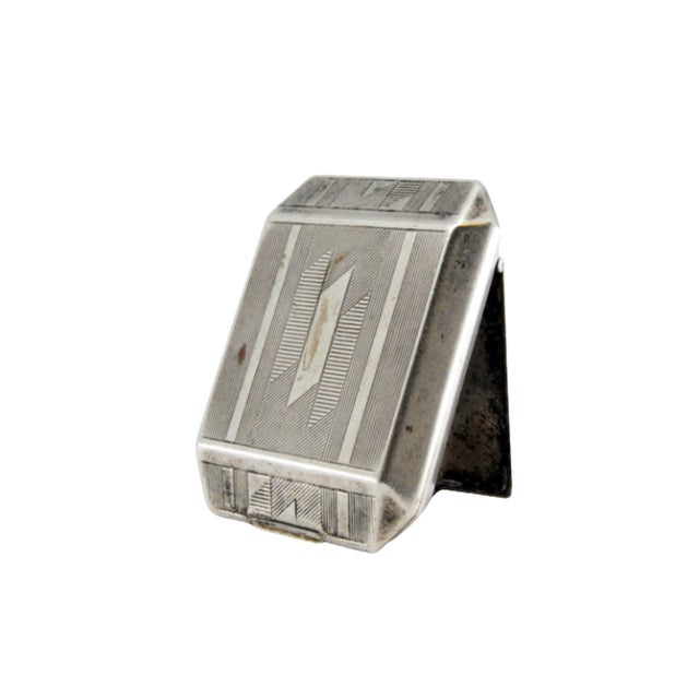 Silver Silver Pill Box with Hinged Lid For Sale - Image 8 of 10