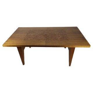Extendable Table in Marquetry, 1950s For Sale