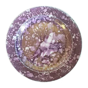 Large Early 19th Century English Wedgwood Creamware Pearlware Pink Moonlight Luster Lustre Dinner Plate 1810