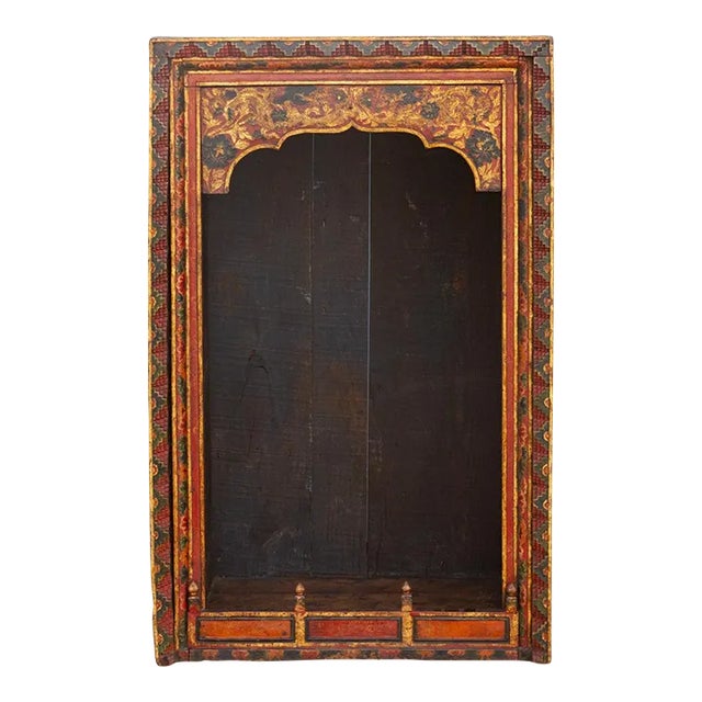Antique Painted Tibetan Altar Shrine For Sale