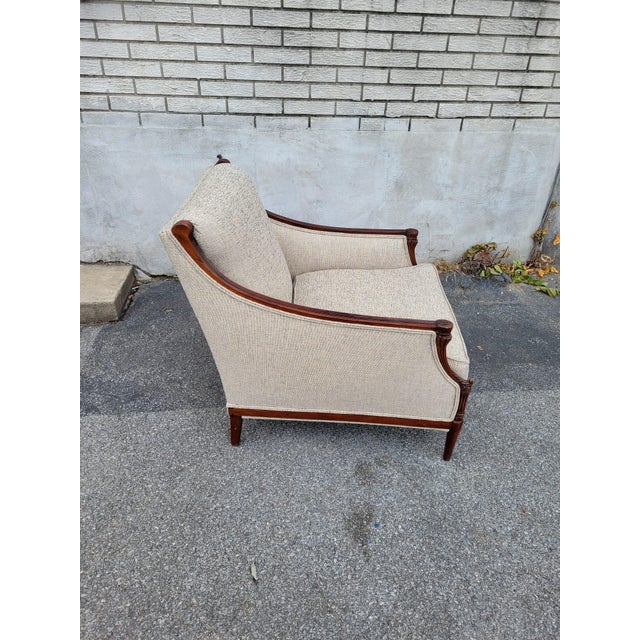 Wood Antique 1920s Italian Beechwood Living Room Chair, Hand-Carved & Upholstered For Sale - Image 7 of 10