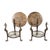 A pair of vintage side tables attributed to Maitland-Smith, featuring heavy bronze bases with three sculptural birds...