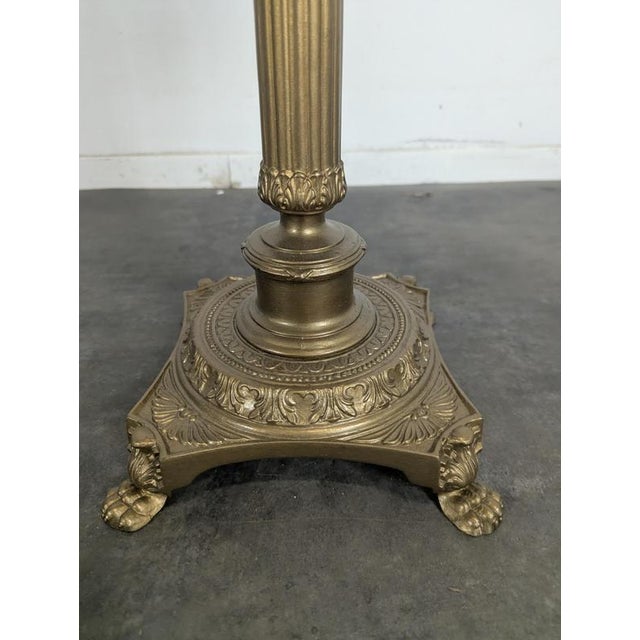 Neoclassical Style Pedestal Table in Onyx For Sale - Image 3 of 6