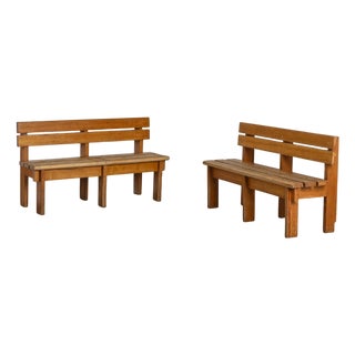 Benches by Christian Durupt for La Plagne, 1960s, Set of 2 For Sale