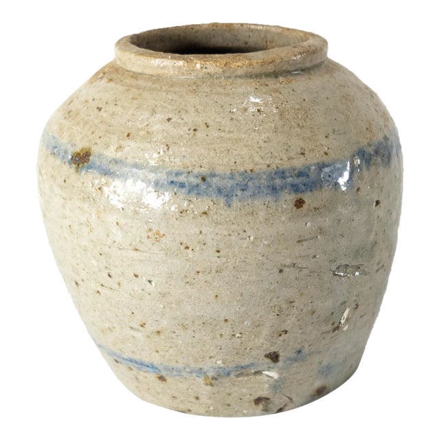 19th Century Rustic Chinese Chinoiserie Ginger Jar For Sale