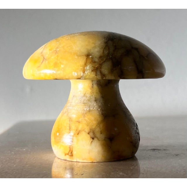 Vintage Italian Yellow Marble Mushroom, 1960s For Sale In Los Angeles - Image 6 of 6