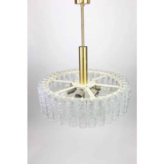 1970s Large Murano Ice Glass Tubes Chandelier from Doria, Germany, 1970s For Sale - Image 5 of 7