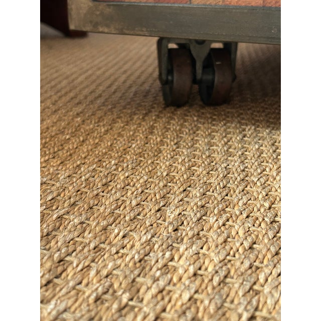 Industrial Industrial Custom Made Metal and Chicken Wire Glass Coffee Table on Casters For Sale - Image 3 of 10