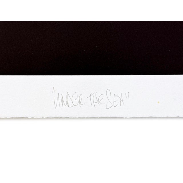 Louis Masai, Under the Sea, Unique 1/1 Hand Finished Screen Print, Black With Gold Leaf, 2023 For Sale - Image 4 of 6