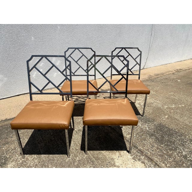 Vintage Milo Baughman Style Chrome Dining Chairs - Set of Four For Sale In Little Rock - Image 6 of 11