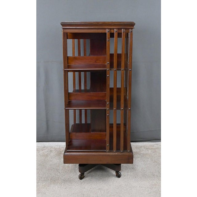 20th Century Mahogany Revolving Bookshelf, England For Sale - Image 17 of 18