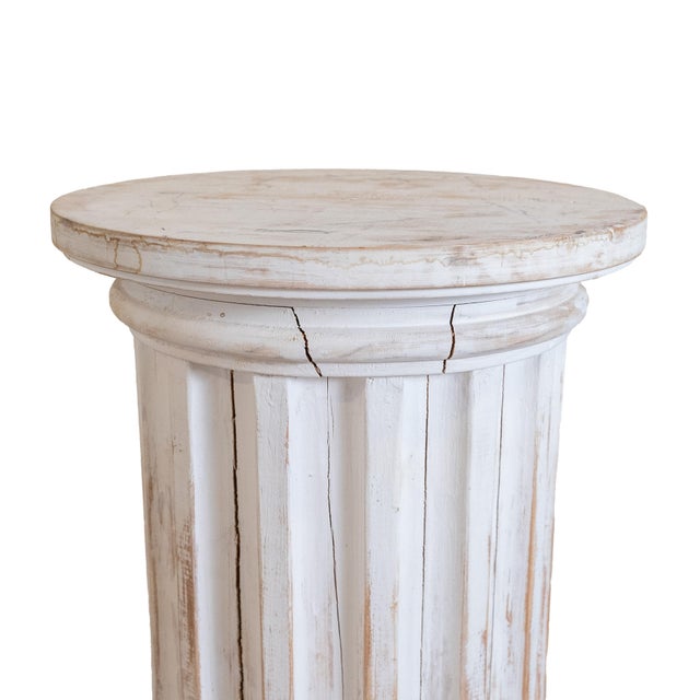 Pair of Neoclassical Fluted Whitewashed Wood Columns For Sale - Image 12 of 16