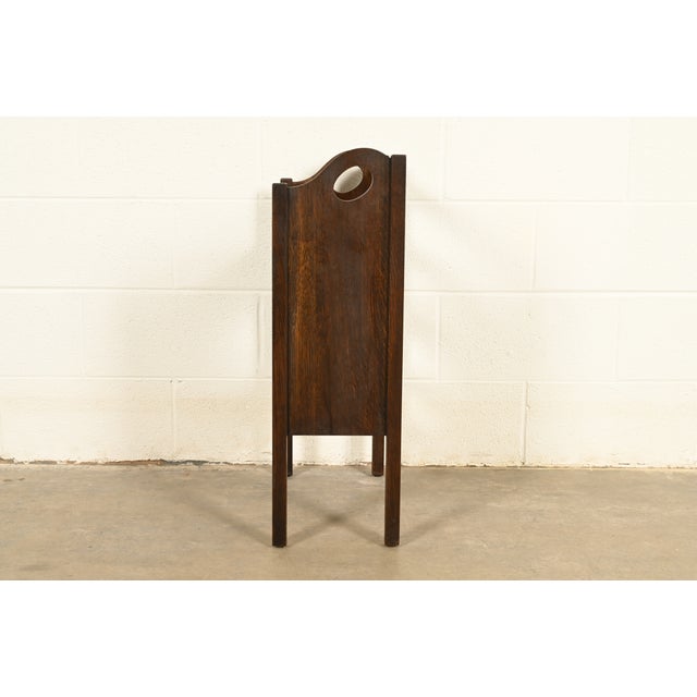 Limbert Style Antique Mission Oak Arts & Crafts Book Trough or Magazine Stand, Circa 1920 For Sale - Image 10 of 12