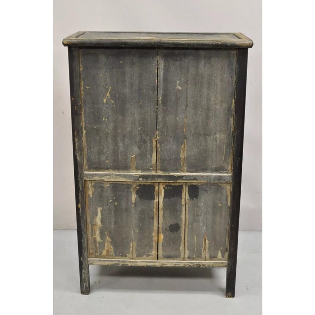 Antique Chinese Hardwood 2 Door Wardrobe Wedding Cabinet With Drawers For Sale - Image 9 of 12