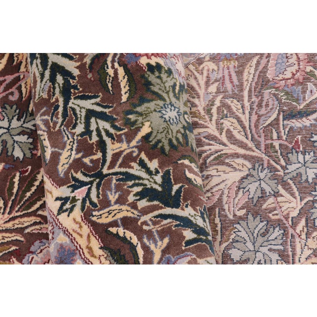Brown Shabby Chic 1990's Pak-Persian Brown/Green Wool Round Rug- 7'11'' X 8'0'' For Sale - Image 8 of 9