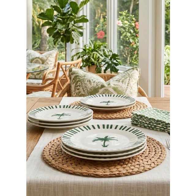 Set of Six Fern & Co. For Anthropologie "Palm Tree" Salad Plates For Sale - Image 10 of 12