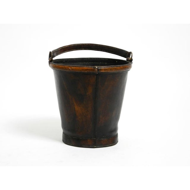 Large Mid-Century Modern Paper Basket in Cowhide, 1960s For Sale - Image 4 of 15