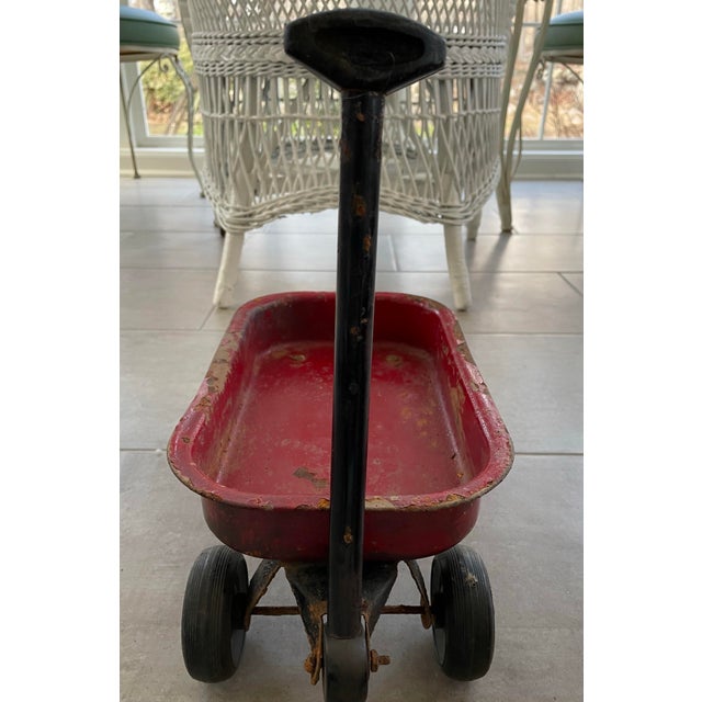 Metal Vintage Small Radio Flyer Wagon For Sale - Image 7 of 10
