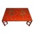 1970s Large Red Lacquered Coffee Table with Gold Chinese Decorations For Sale