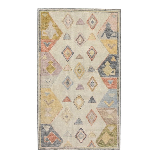 Oriental Hand Knotted Rug Turkish Oushak 2'10" x 4'9" For Sale