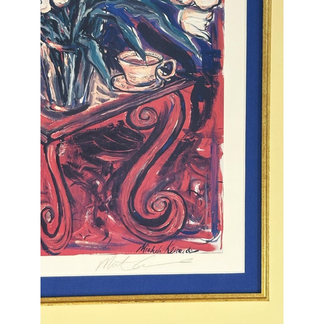 Red Signed and Framed Limited Edition Michele Kennedy Lithograph 'White Tulips' Numbered '1175/1500' For Sale - Image 8 of 16