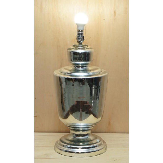 Large Vintage Mirrored Glass Tables Lamps, Set of 2 For Sale - Image 3 of 18