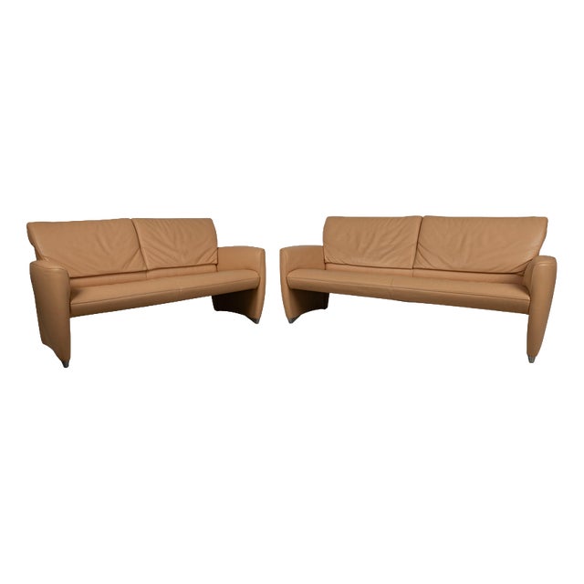 Angel 3250 3-Seater and 2-Seater Sofa in Cognac Leather from Jori, Set of 2 For Sale