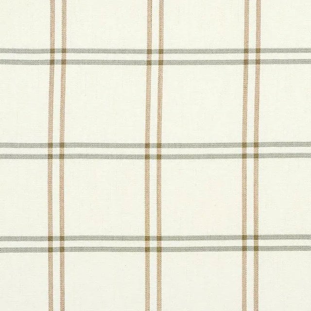Sample - Schumacher Luberon Plaid Fabric in Natural For Sale
