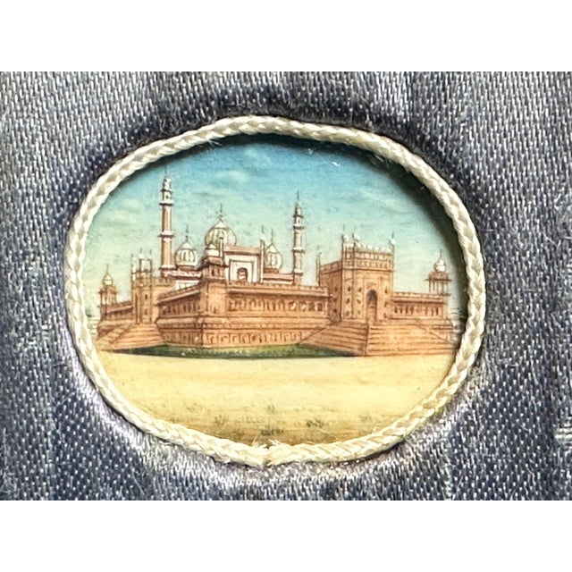 Anglo-Indian Carved Box: 19th Century Jama Masjid Miniature Painting For Sale - Image 4 of 10