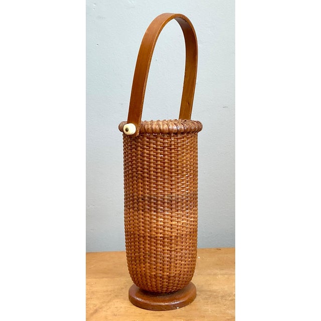 Vintage Shaker Tall Woven Rattan Basket For Sale - Image 18 of 18
