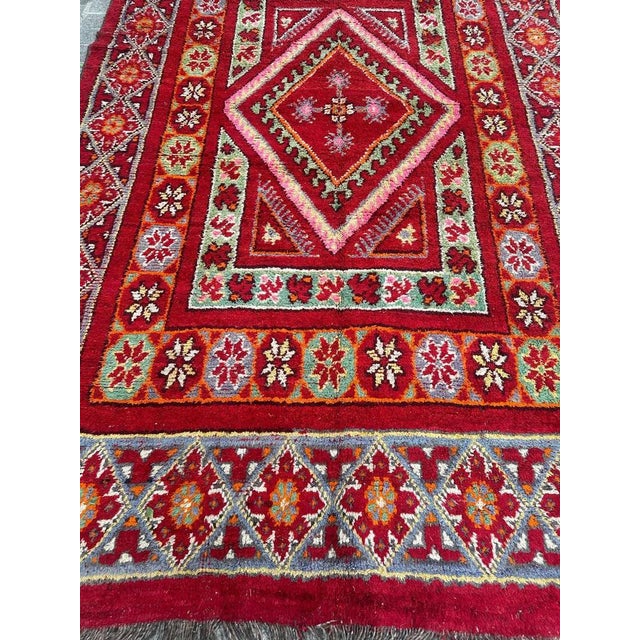 Colourful late 19th century tribal Moroccan rug with nice geometric and stylized designs and beautiful natural colours...