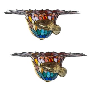 Colorful Wall Light in the style of Edgar Brandt, 1920 For Sale