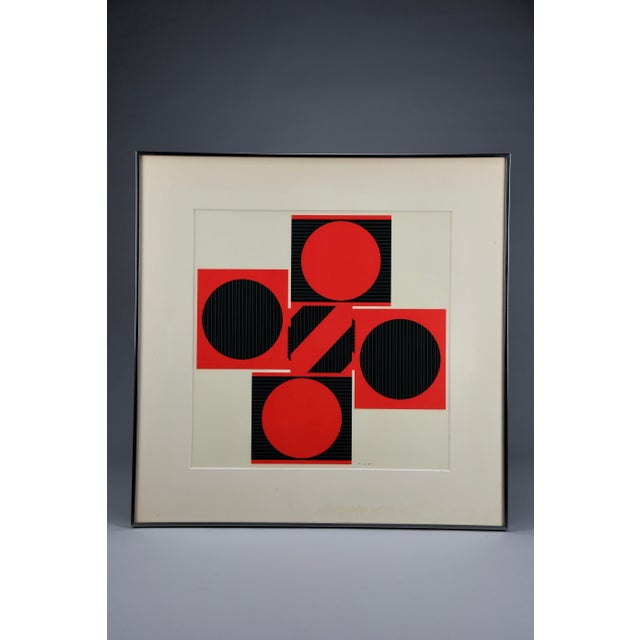 Kumi Sugaī, Variation J Op Art, 1978, Silkscreen, Framed For Sale - Image 9 of 10