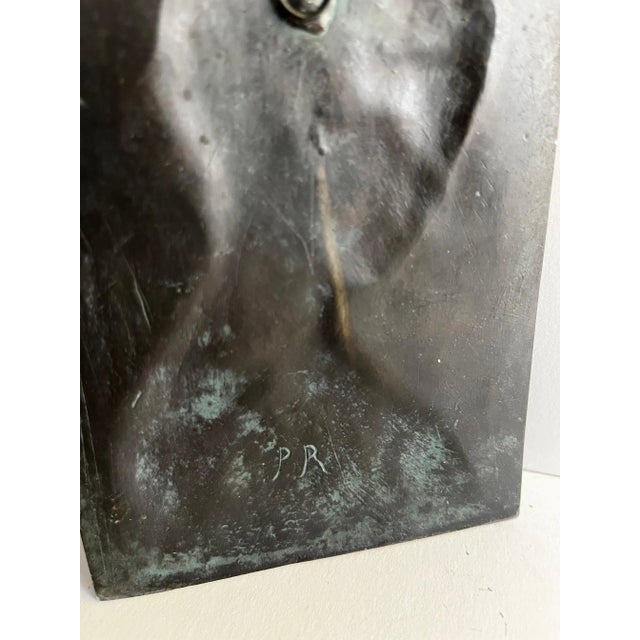 Late 19th Century Antique Late 19th Century Bronzed Woman With Crown and Halo Wall Plaque For Sale - Image 5 of 6