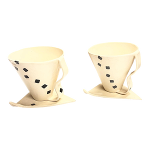 Vintage Art Studio Pottery Art Deco Cup Saucer Set/2