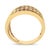 Contemporary 10K Yellow Gold Plated .925 Sterling Silver 1 1/2 Cttw Diamond 4 Row Channel Band Ring (Champagne Color, I2-I3 Clarity) Ring Size 6 For Sale - Image 3 of 6
