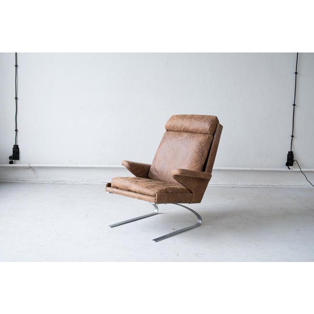 Set of Vintage Swing Armchair and Stool in Leather by Reinhold Adolf for COR, 1970s For Sale - Image 15 of 17