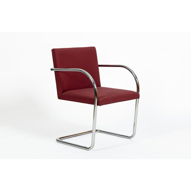 Pair Mid-Century Red Brno Armchairs by Mies Van Der Rohe for Knoll, 1983 For Sale - Image 10 of 18