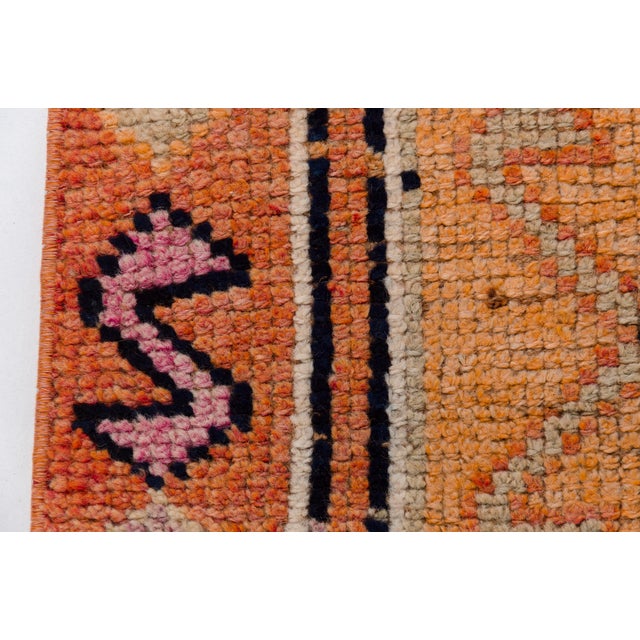 Orange Vintage Handknotted Oushak Runner For Sale - Image 8 of 10