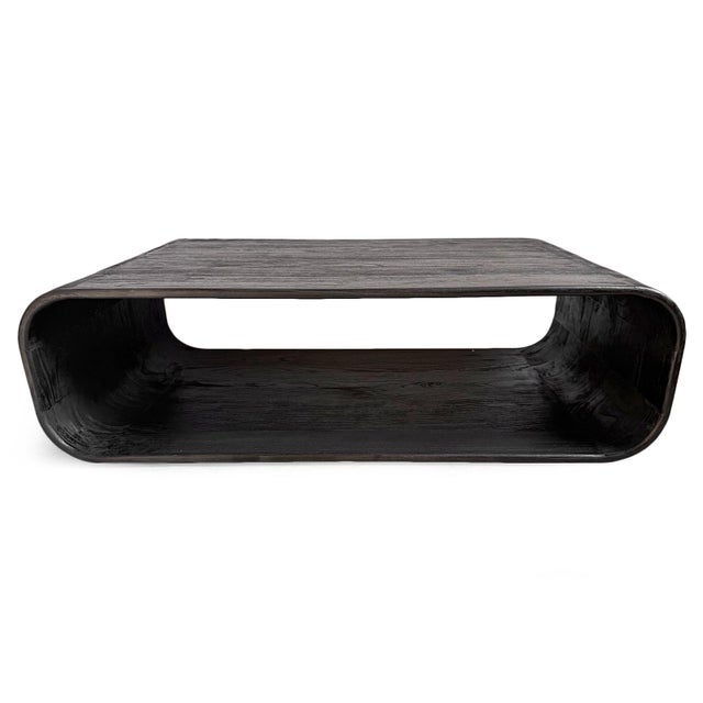 Black Rounded Shelf Coffee Table For Sale In Los Angeles - Image 6 of 11