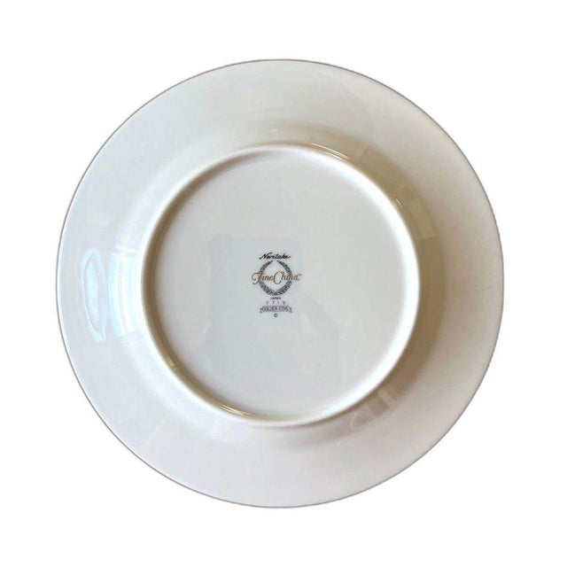 Art Deco 1980s Noritake Golden Cove Salad Plate Dish Fine China Japan #7719 Mint For Sale - Image 3 of 4