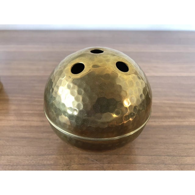 Gold Handmade Brass Sphere Ashtray by Renzo Cassetti, Italy, 1960s For Sale - Image 8 of 8