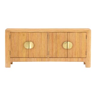 Boho Chic Honey Rattan Sideboard For Sale