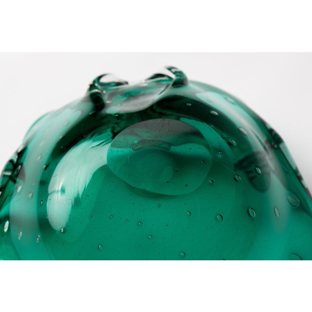 Seguso Emerald Green Murano Glass Seashell Decorative Dish For Sale - Image 9 of 13