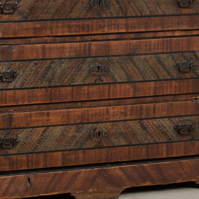19th Century Original Hand Painted Large Chest of Three Drawers From Hungary For Sale - Image 15 of 18